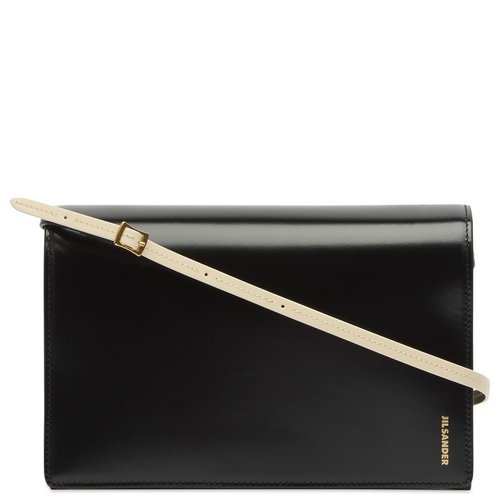 Jil Sander File SM Leather Shoulder Bag - Black - J08ZH0100-P9054-001