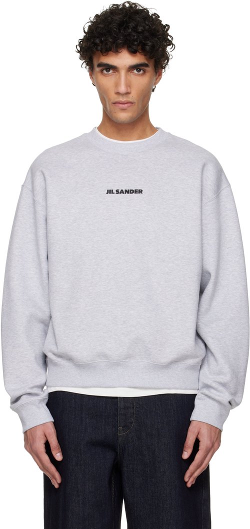 Jil Sander Gray Printed Sweatshirt - Slate - J22GU0148-J2013-031