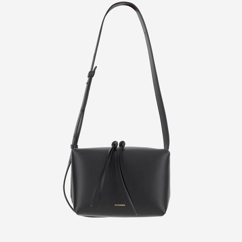Jil Sander Leather Shoulder Bag With Logo - Black - J07WG0093-P7326-001