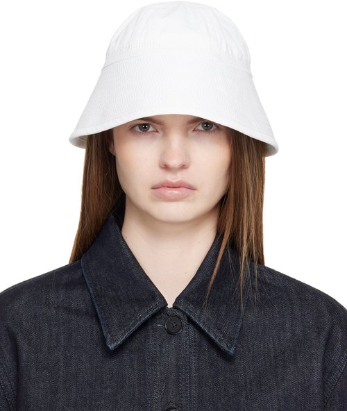Jil Sander Off-White Linen Bucket Hat - Optic White - J02TC0111-J6000-100