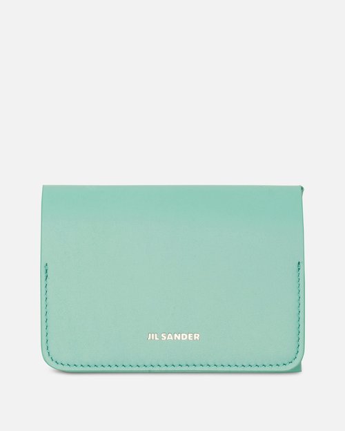 Jil Sander Soft Calf Leather Folded Card Holder - Turquoise - J25UI0007-P5995-434