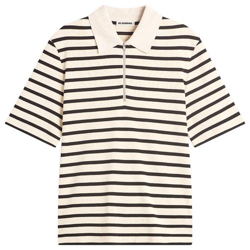 Jil Sander Stripe Short Sleeve Polo - Bluejay - J47GL0104-J46497-080