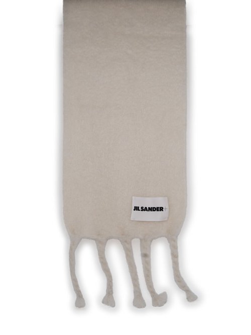 Jil Sander White Mohair Blend Scarf - J47TE0113-40041-100