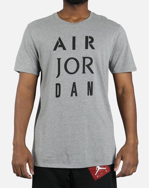 Jordan JSW HBR Air Jordan STENCIL TEE - Carbon Heather/Black - AJ1387-091
