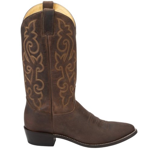 Justin Boots Buck Embroidered Round Toe Pull On Cowboy Boots - Brown - 2.253
