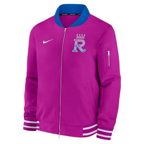 Kansas City Royals Authentic Collection City Connect Nike MLB Full-Zip Bomber Jacket - Purple - 02F30IC5ROY-TRY