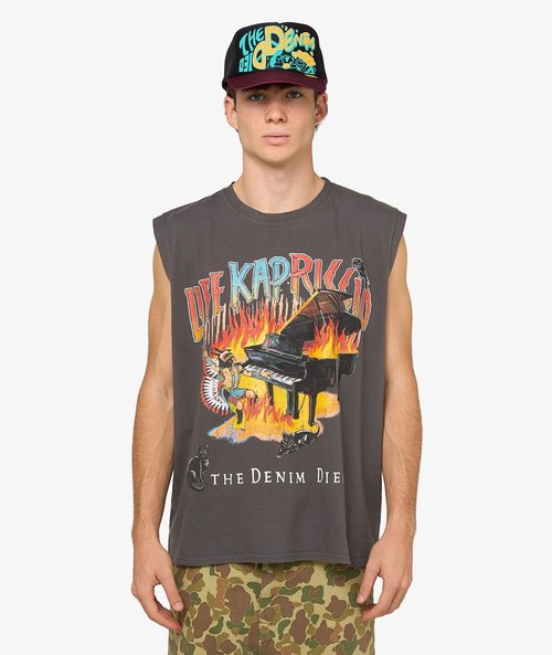 KAPITAL 20/-Jersey Non-Sleeve Big T-Shirt - K2506SC236-I-B