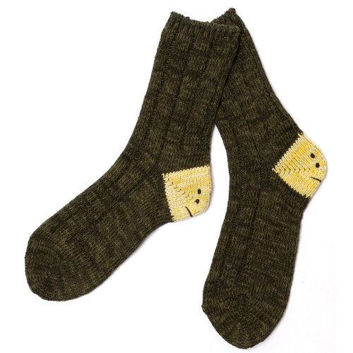 KAPITAL 56 Yarns Ma-1 Rainbowy Happy Heel Socks - EK-1582XSD