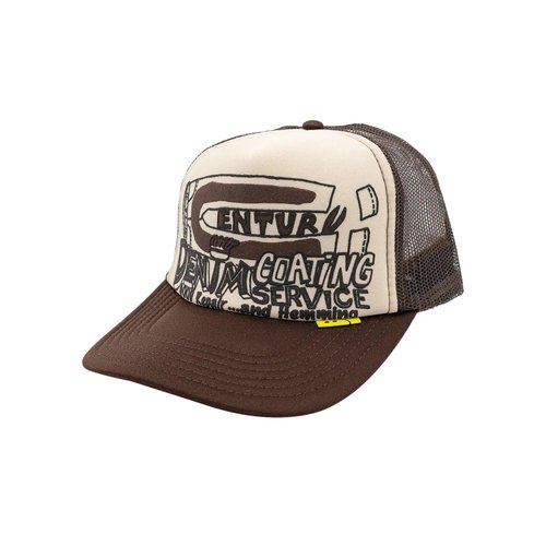 KAPITAL Century Denim Coating Service Trucker Cap | White | Size Onesize - KR2112XH01 ECRU