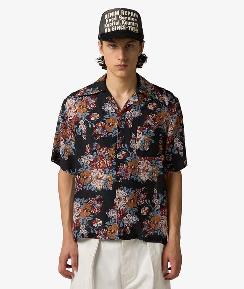 KAPITAL Champagne Maria Wrangle Aloha Shirt - EK-1726SS-BLK