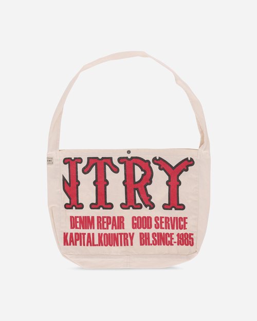 KAPITAL Cotton Twill Kountry Factory Book Bag Ecru - EK-1230XB ECRU