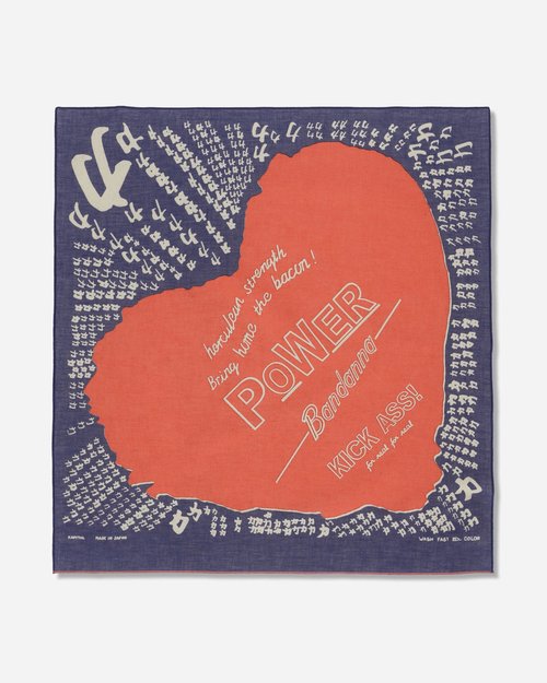 KAPITAL Fastcolor Selvedge Bandana Navy - Love Power - EK-1712BA NAVY