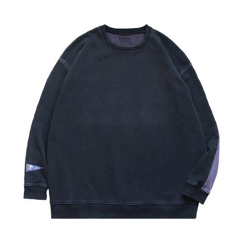 KAPITAL Fleece Knit 2Tones Remake Big Sweatshirt - EK 1021 BLAC
