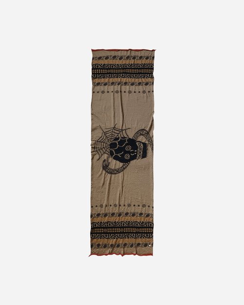 KAPITAL Fulling Wool Scarf Beige - Coptic Skull - EK-1654XM 1