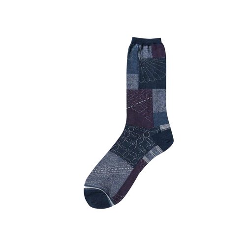 KAPITAL Furoshiki Patchwork Socks - EK 1715XS NAVY