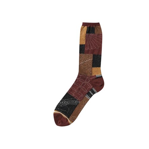 KAPITAL Furoshiki Patchwork Socks | Size Onesize - EK 1715XS RED