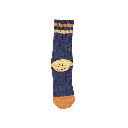KAPITAL Grandrelle Ivy Rainbowy Happy Heel-Hold Socks | Blue | Size Onesize - EK 1447XS NAVY