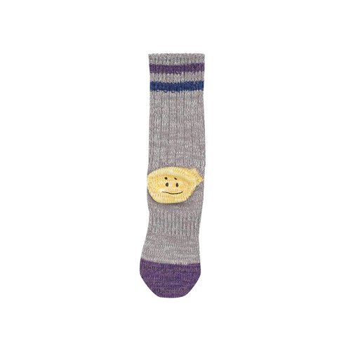 KAPITAL Grandrelle Ivy Rainbowy Happy Heel-Hold Socks - EK 1447XS GREY