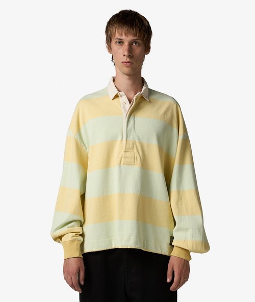 KAPITAL Jail Stripe Big Rugger Polo Shirt - K2503LC114-YEG