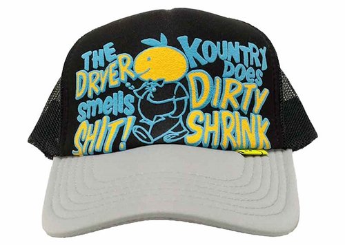KAPITAL Kountry Dirty Shrink Trucker Cap - Black/Grey
