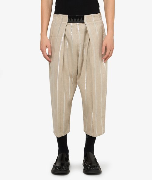 KAPITAL Linen Glitter Phillies Stripe Easy Beach Go Pants - EK-1747LP-NAT