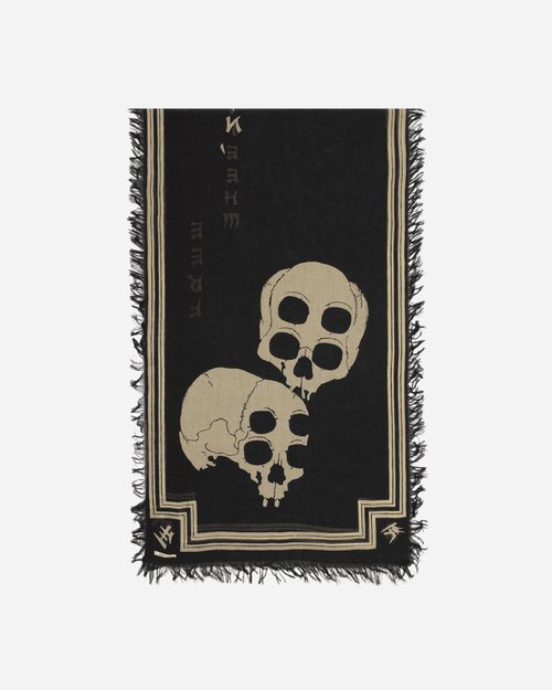 KAPITAL Rayon Wabi Sabi Rainskull Stole Black - EK-1520XMA 1