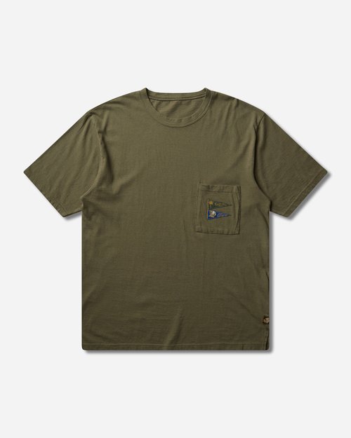 KAPITAL s 20/-Jersey Pennant T-Shirt Khaki - 3Flags - EK-1223SC KHAKI
