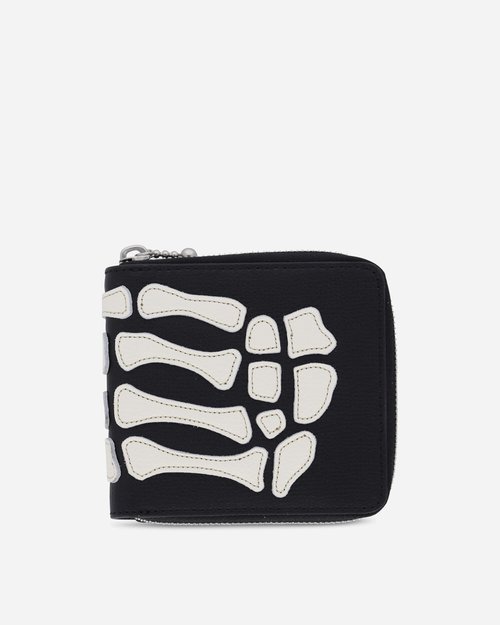 KAPITAL Thumb Up Bone Band Zip Wallet Black - K2503XG522 BLACK