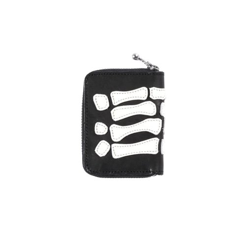 KAPITAL Thumbs-Up Bone Hand Zip Mini Wallet | Size Onesize - EK 1401XG BLAC