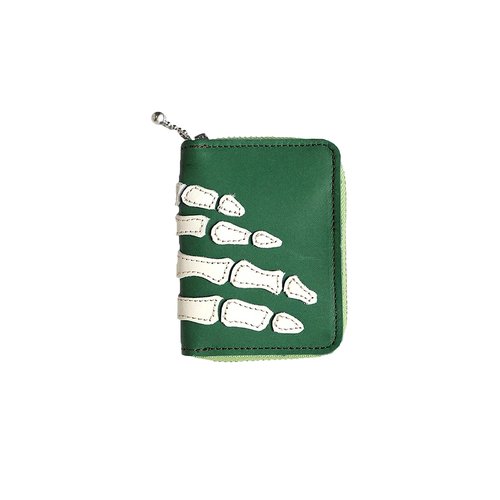 KAPITAL Thumbs-Up Bone Hand Zip Mini Wallet | Size Onesize - EK 1401XG GREE