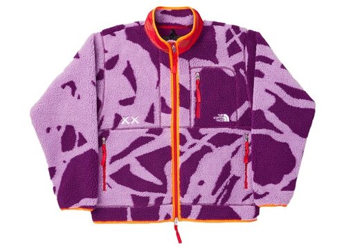 KAWS x The North Face Freeride Fleece Jacket - Pamplona Purple Dragline Print - NF0A7WLG-76C1
