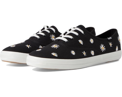 Keds Champion Canvas Daisy Embroidery Lace Up - Black - KW-CHAMP-3B-002
