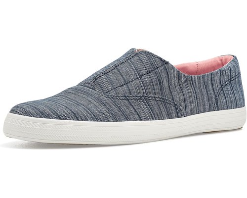 Keds Champion Round Toe Slip-On - Blue Chambray - KW-RNCVO-5F-460