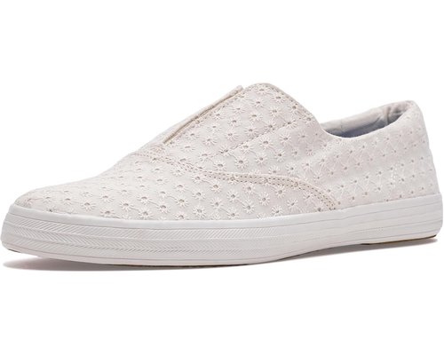 Keds Champion Round Toe Slip-On - Snow White Eyelet - KW-RNCVO-5E-110