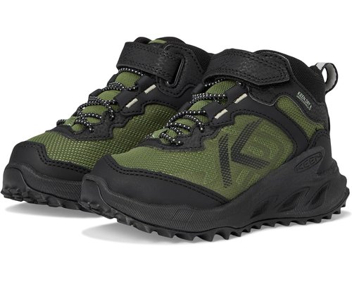KEEN ZiOnic Mid Height Waterproof All Terrain Easy On Hiking Boots Toddler/Little Kid - Black/Bronze Green - 10.31251