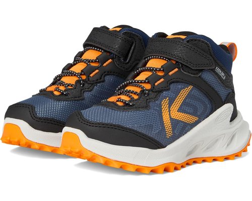 KEEN ZiOnic Mid Height Waterproof All Terrain Easy On Hiking Boots Toddler/Little Kid - Naval Academy/Bright Marigold - 10.31249