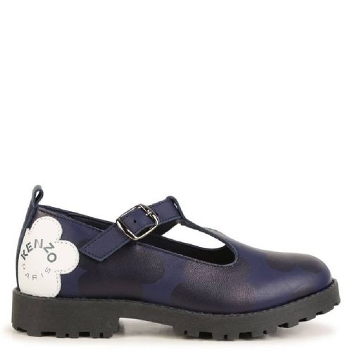 KENZO Boke Flower Leather Mary Janes - Blue - K19125-85NKIDS