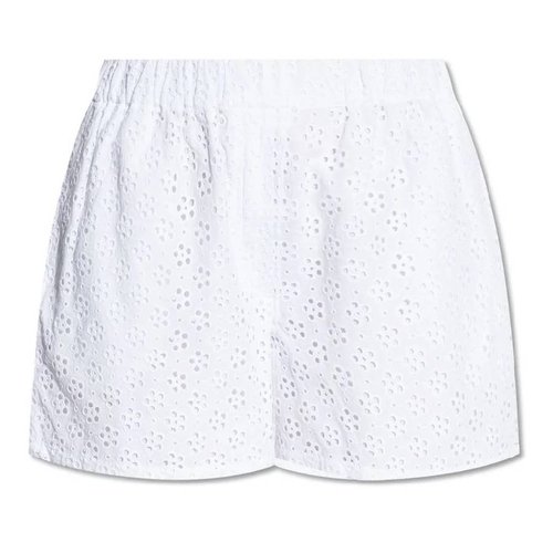 KENZO Broderie-Anglaise Cotton Shorts - White - FE52SH0679K1-2