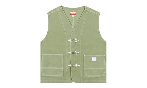 KENZO Elephant Flag Workwear Gilet - FE55DV0019OF47