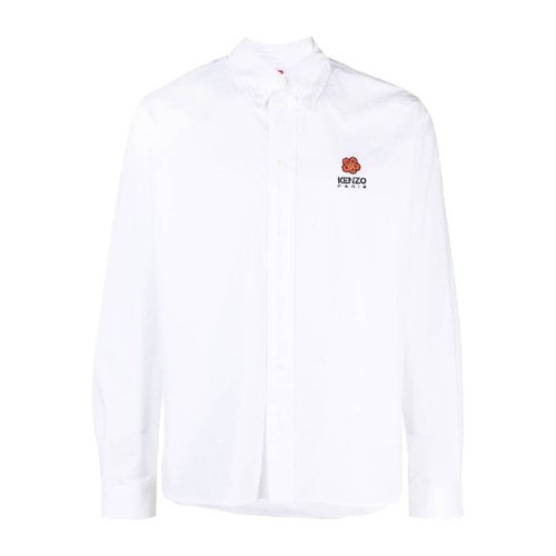 KENZO Embroidered Flower Long Sleeve Shirt - White - FD55CH4109LH.01