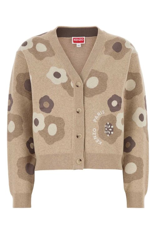 KENZO Embroidered Wool Blend Cardigan - FF62CA7023CR11