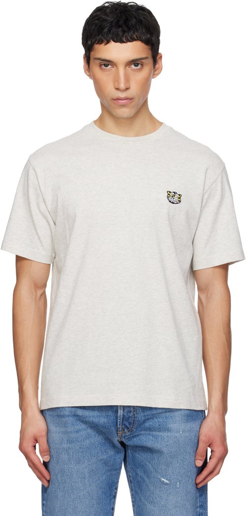 KENZO Gray KENZO Paris Embroidered T-shirt - Pale Grey - FG55TS2054SG93