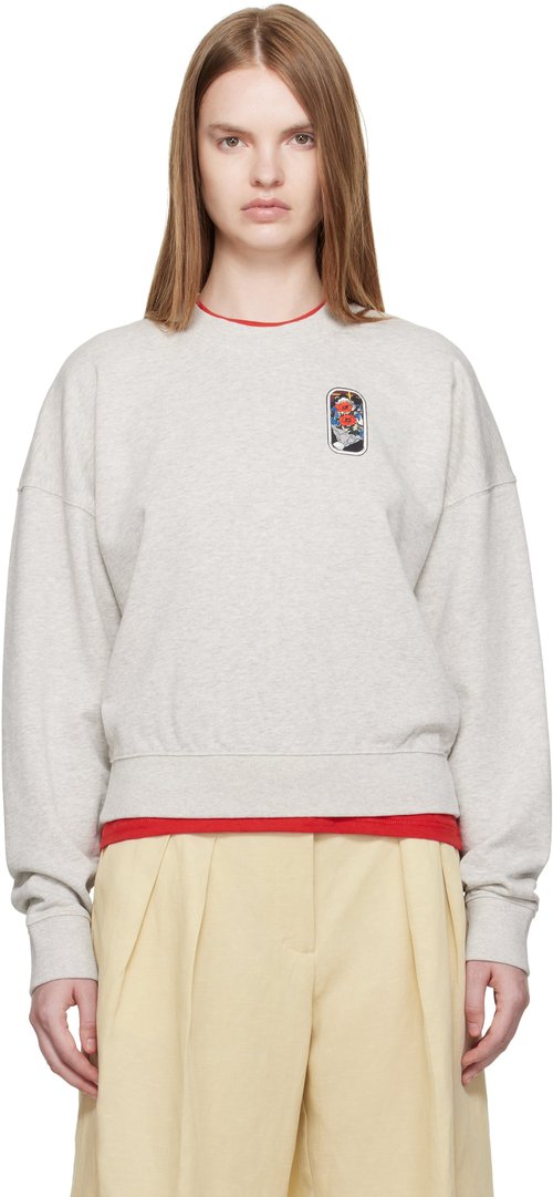 KENZO Gray KENZO Paris Short Sweatshirt - Pale Grey - FF62SW1524MF93