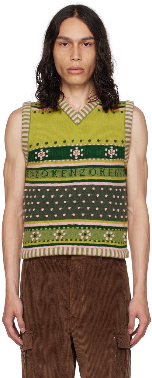 KENZO Green KENZO Paris Fairisle Vest ' Green' FD65PU4083CF56