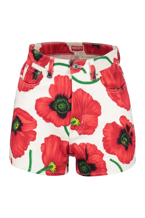 KENZO High-rise Cut-off Denim Shorts - FC52SH214CT9_01