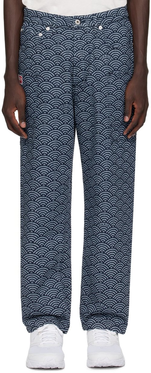 KENZO Indigo KENZO Paris Monkey Fit Jeans - Rinse Blue Denim - FE55DP4086K1