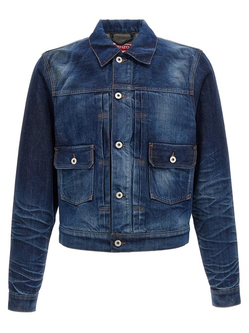 KENZO Slim Pleated Trucker Jacket - FF65DV3126I7DY