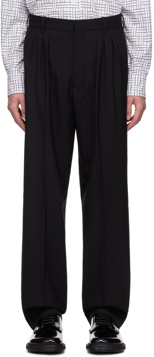 KENZO KENZO Paris Pleated Tailored Trousers - Black - FE65PA2149GE