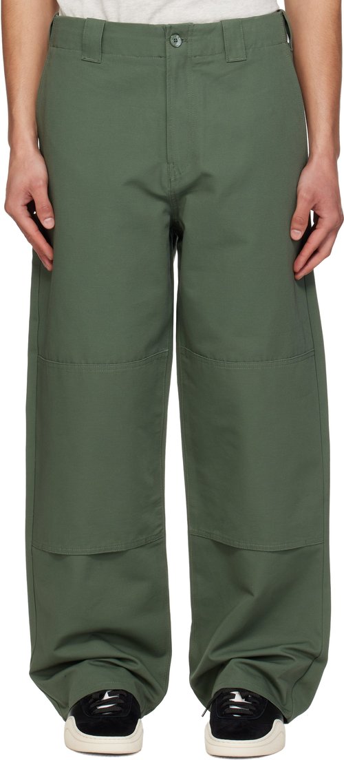 KENZO Khaki KENZO Paris Double Knee Chino Trousers - Dark Khaki - FG55PA2079OT51