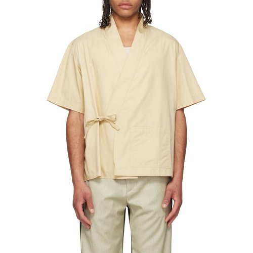 KENZO Kimono Cotton Ripstop Shirt - Beige - FF55CH1289SC-11